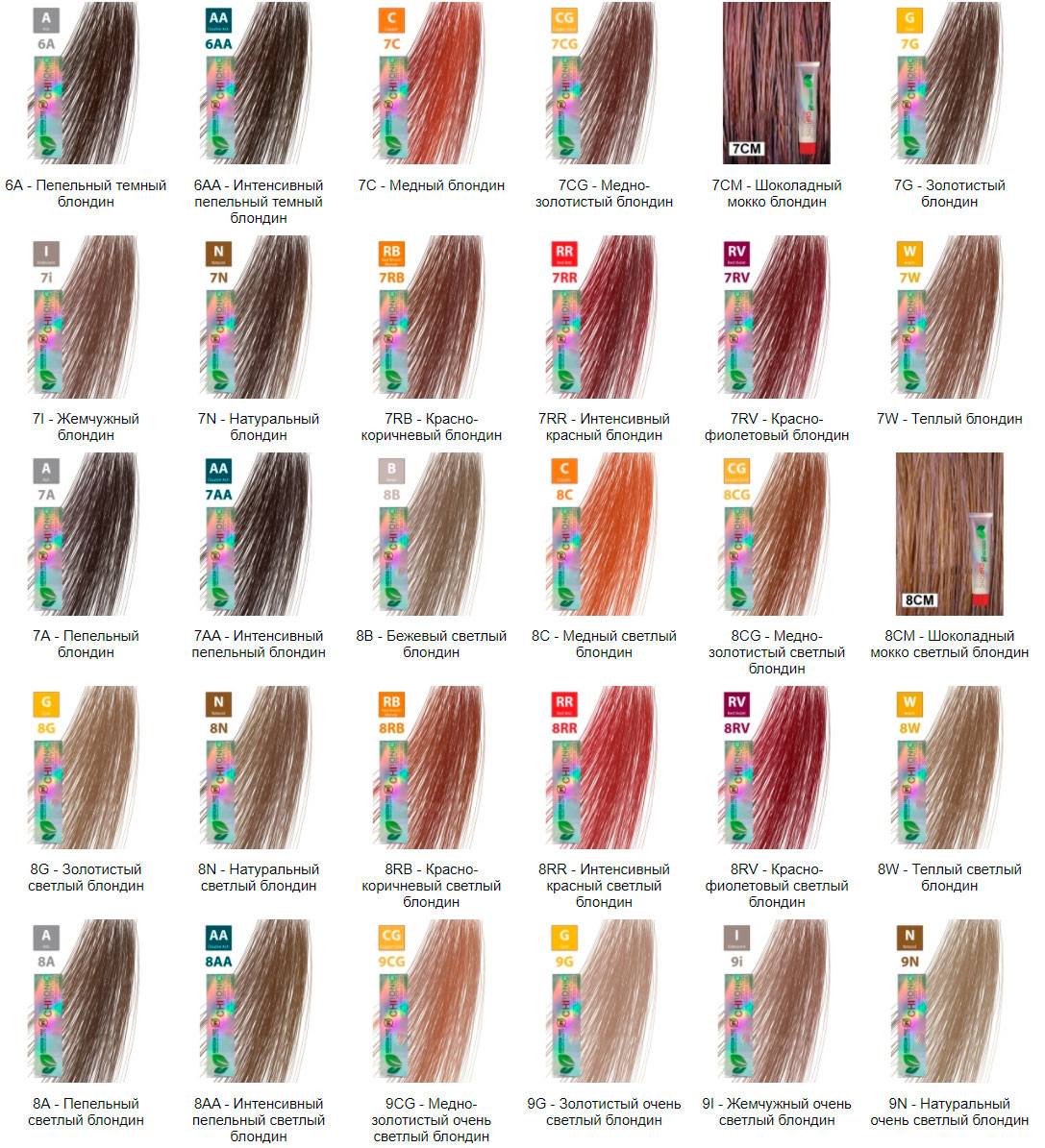 Палитра-фарби-CHI-Ionic-Permanent-Shine-Hair-Color